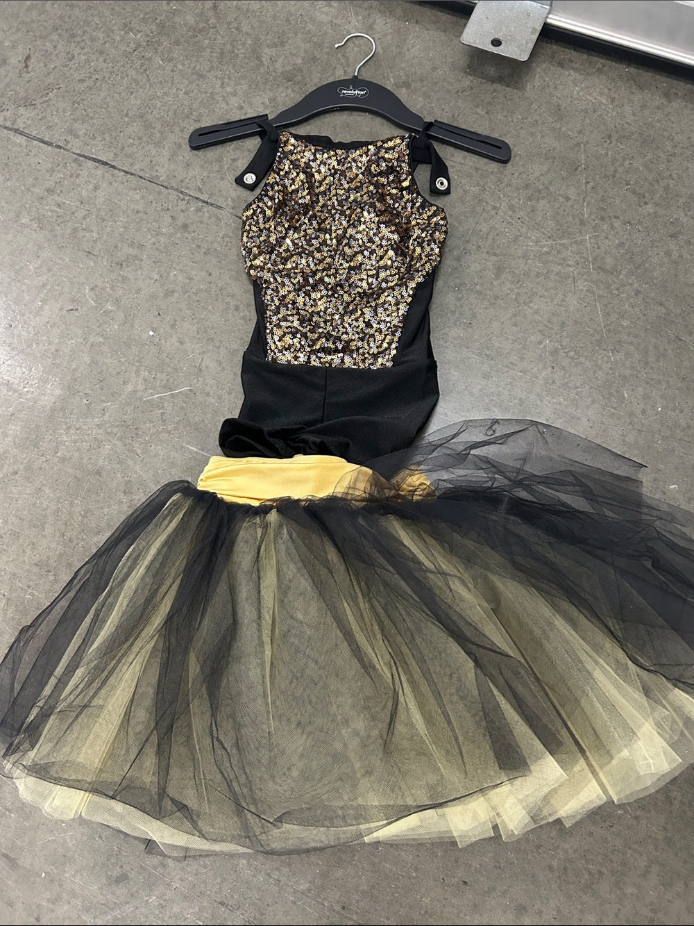 Gold and Black Sequin Tulle Dance Tutu for Kids